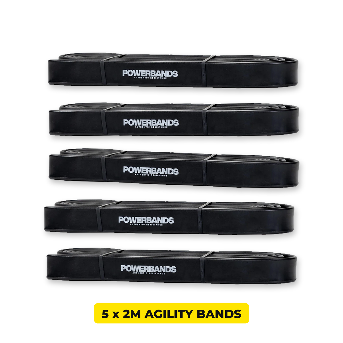 5 x 2M Agility Resistance Bands, POWERBANDS